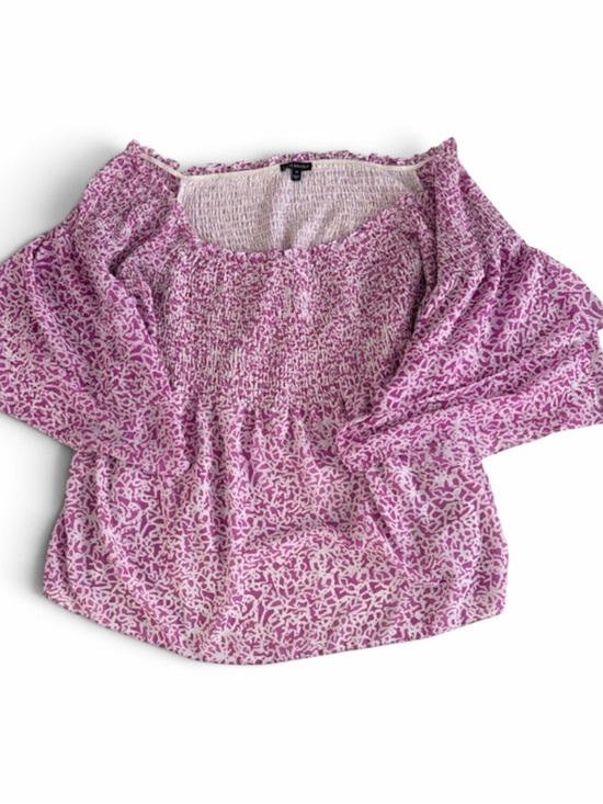 Lane Bryant Tops - Lane Bryant Size 18 Pink and White Smocked Floral Top. Great condition